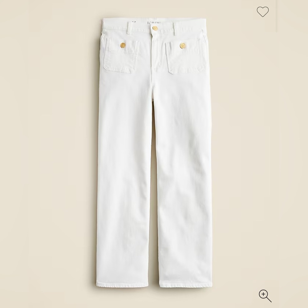 J.Crew White Sailor Slim Wide-Leg Jeans – Size 30